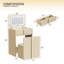 Ensemble de coiffeuse en bois avec miroir rabattable et 3 modes d'éclairage réglables-129422509