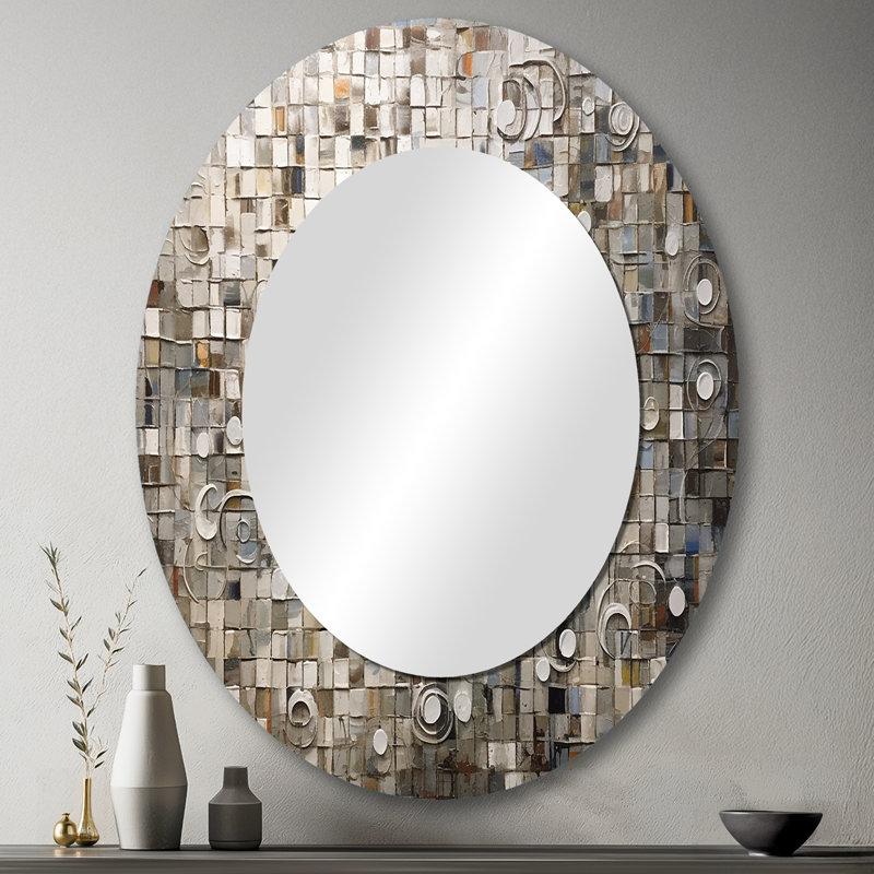 Miroir mural brun et blanc bohémien Medley, 43 po x 33 po