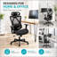 Chaise de bureau ergonomique avec dossier haut en maille, soutien lombaire réglable, appui-tête et accoudoirs pour une utilisation confortable à la maison ou en jeu.