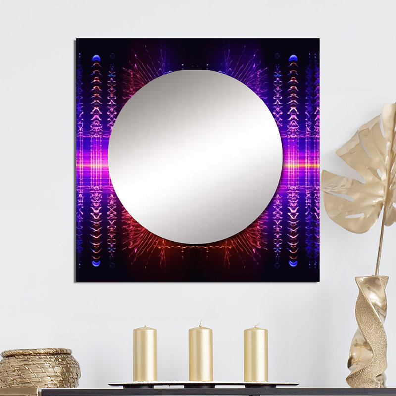 Miroir mural de forme abstraite Waveform Spectrum Abstract Resonances, 29 po x 29 po