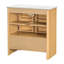 Meuble-lavabo moderne autoportant de 30 po avec lavabo en céramique, structure en bois de pin massif avec portes et tiroir à fermeture en douceur, tablette réglable-2069582362