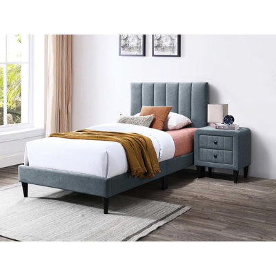 Twin Bed Headboard With Soft Linen Fabric, Adjustable Gray, Up To 3 Inches, 12 Support, No Box Spring, Modern Bedroom Stylish Headboard, Gray Linen, 3", Spring For Decoration