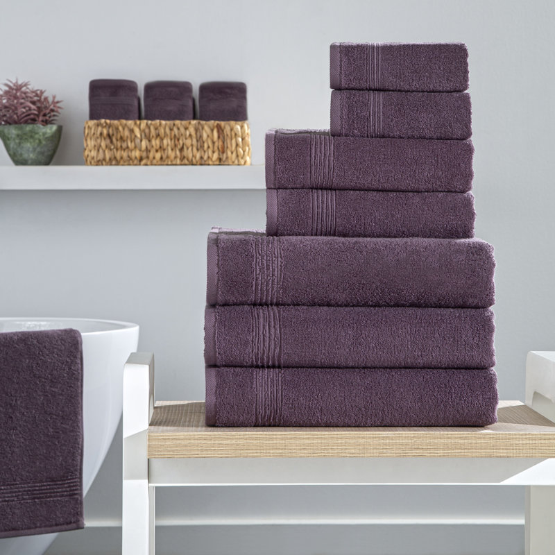 Ozdilek 6-Piece Bath Towel Set, 2 Bath, 2 Hand, 2 Wash, 100% Cotton Turkish Towels, 2 Bath Towels (27x54/), 2 Hand Towels (16x30), 2 Washcloths (13x13) (Orchid Purple)
