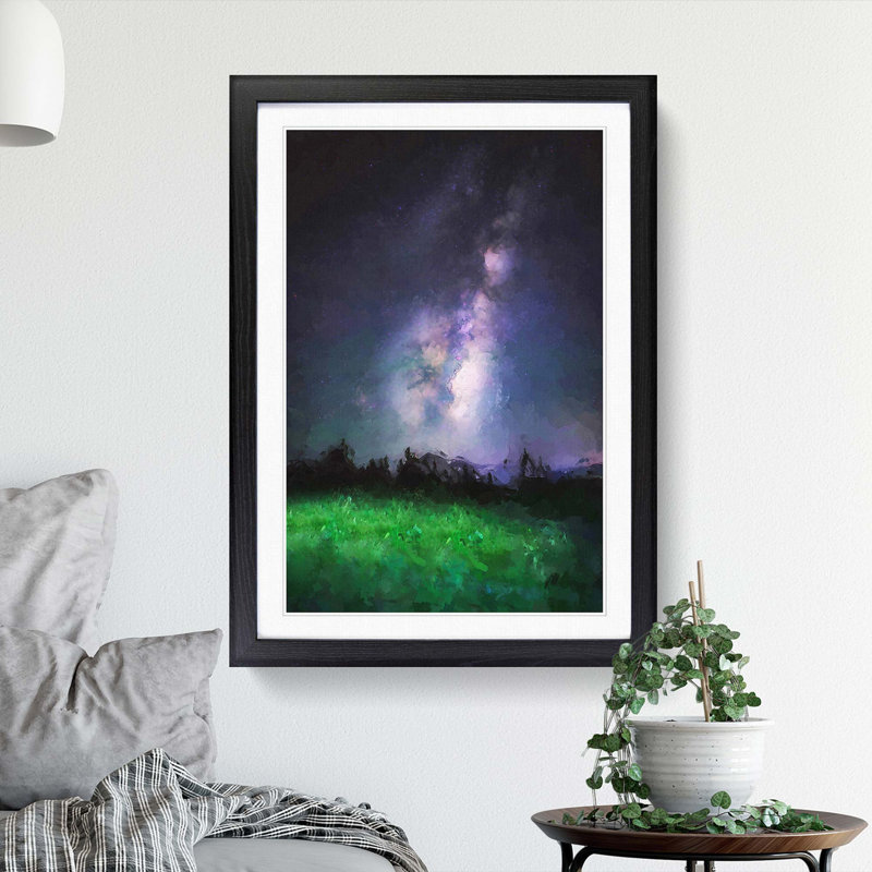 Stars Above Colorado Mountains - Picture Frame Graphic Art Print, 87cm H x 62cm W x 2cm D, Black Framed