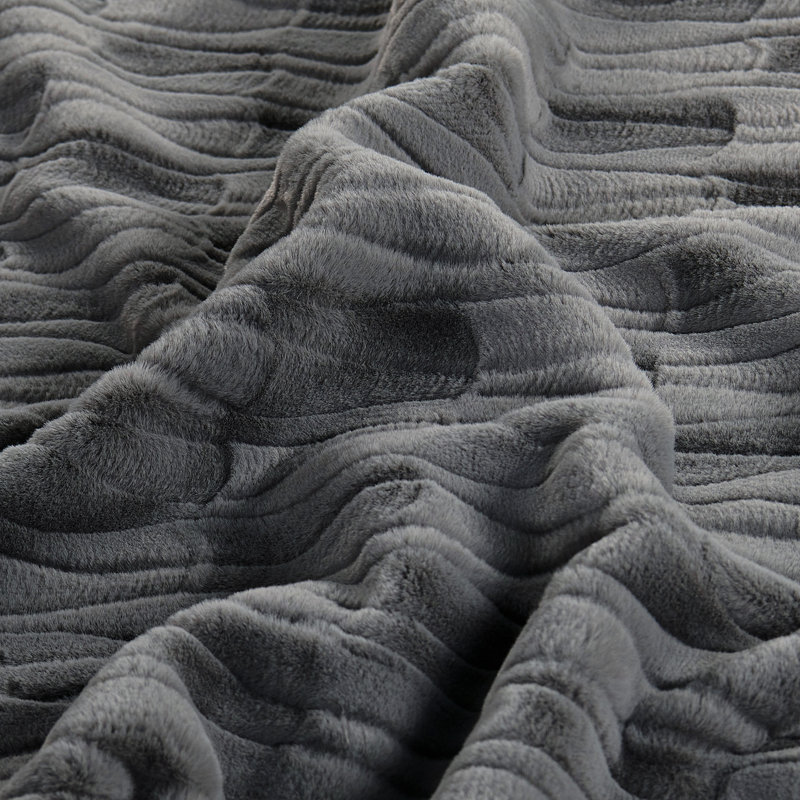 Knitted Throw Blanket, Grey, 127cm x 152.4cm