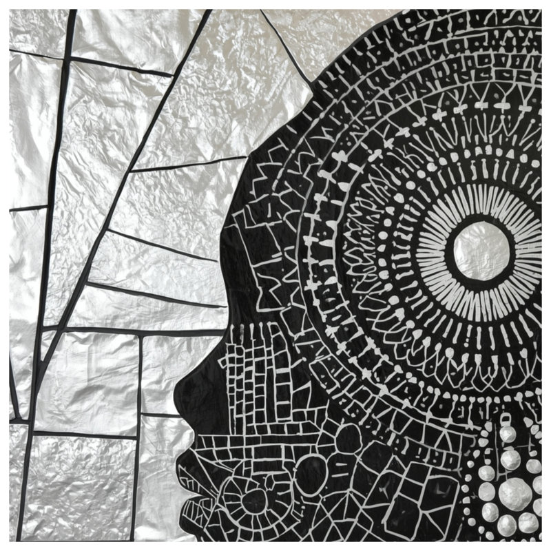 Couvertures silhouette femme mosaïque, L 60 po x H 80 po