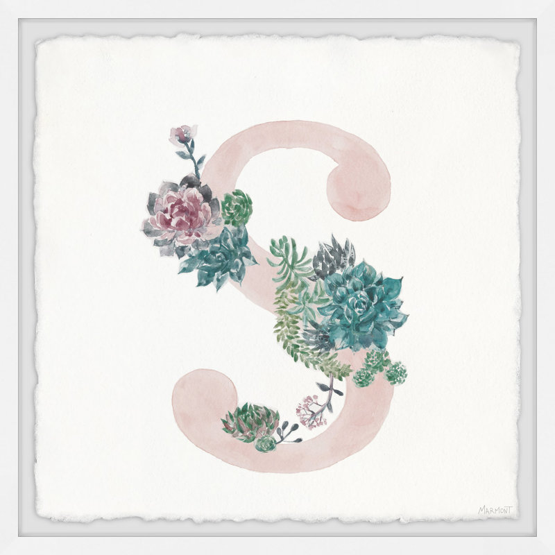 Breithaup S Is for Succulents, reproduction d'art encadrée, H 12 po x l 12 po x P 1,5 po