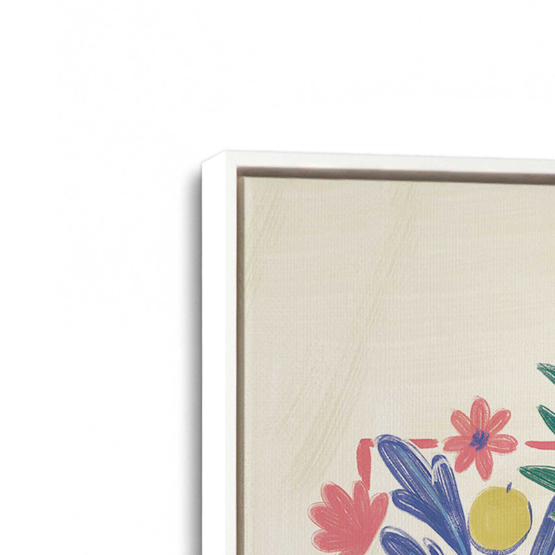 Duo de fleurs tropicales, ensemble de 2 imprimés sur canette, Cadre flottant blanc opaque, H 18,75 po x l 12,75 po