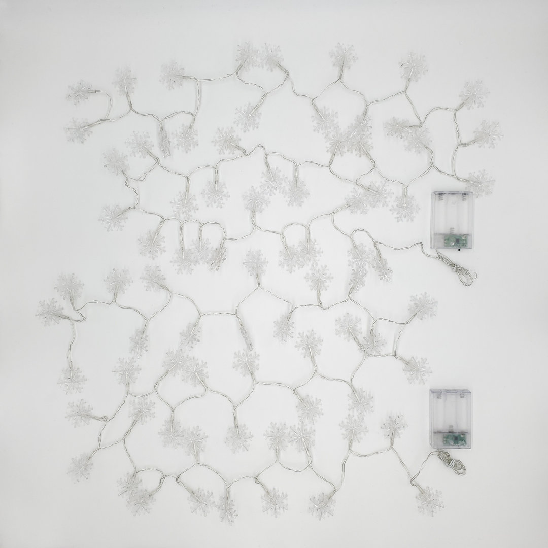 Battery Operated LED Mini Snowflake String Lights - 2 Piece (Set of 2) The Holiday Aisle®