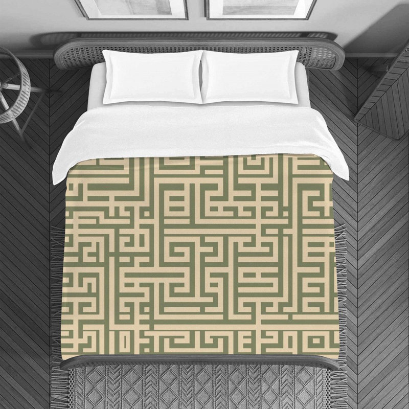 Housse de couette Greek Key Bedding, Housse de couette pour lit simple
