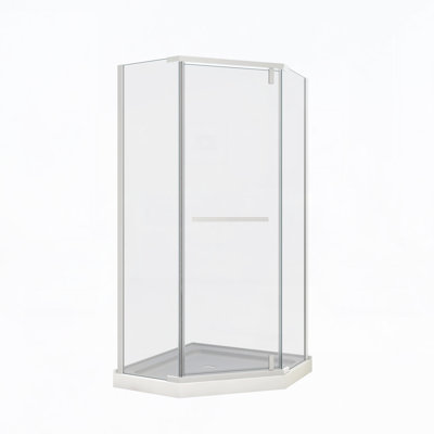 Pivot shower door, with 1/4" tempered glass , 34.75"x 72"Frameless Neo-Angle Pivot Shower Enclosure