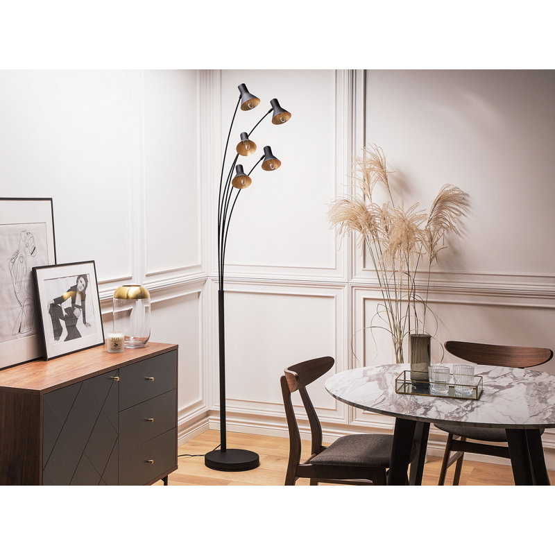 Aledo 205cm Black Arched Floor Lamp