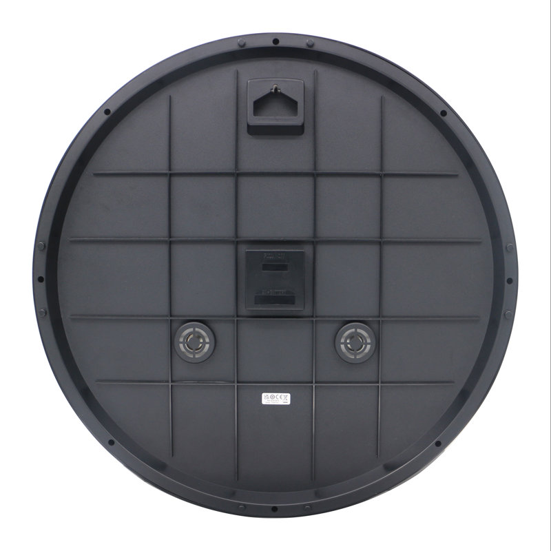 Oversized Black and White Outdoor Wall Clock with Wood Frame