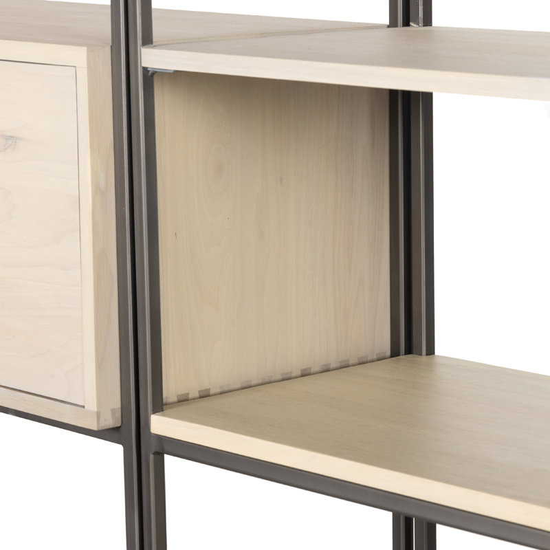 Loki 3 Piece Solid Wood Writing Desk Office Set, Dove Poplar