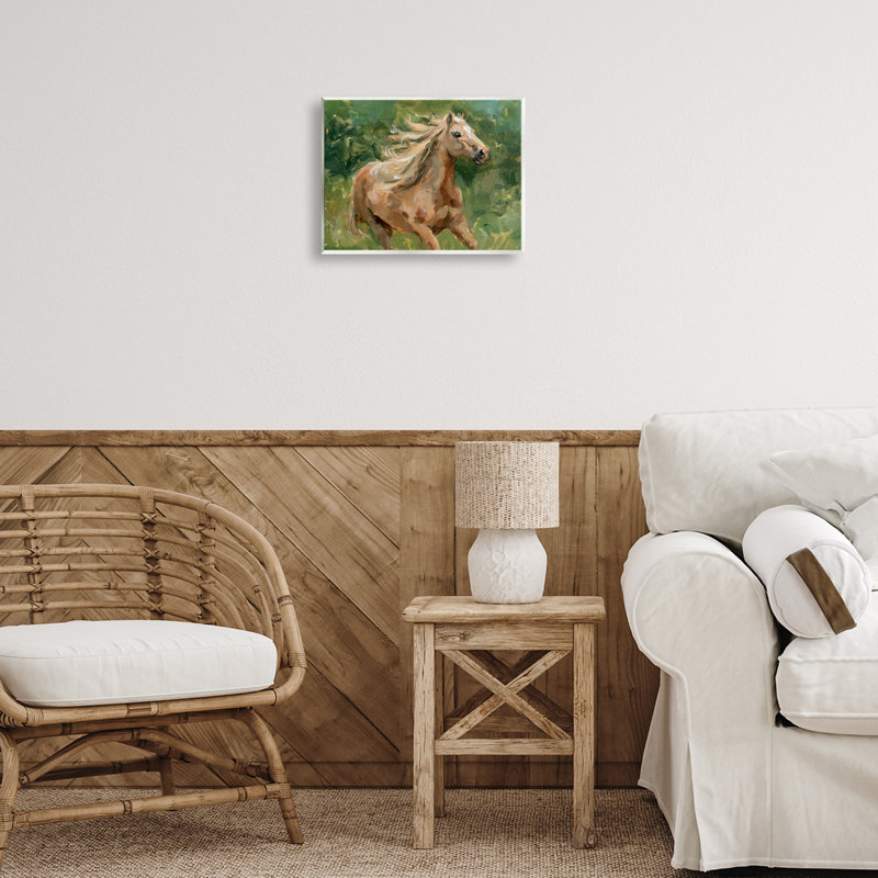 «Dashing Horse in Nature», art mural sur bois par Victoria Barnes