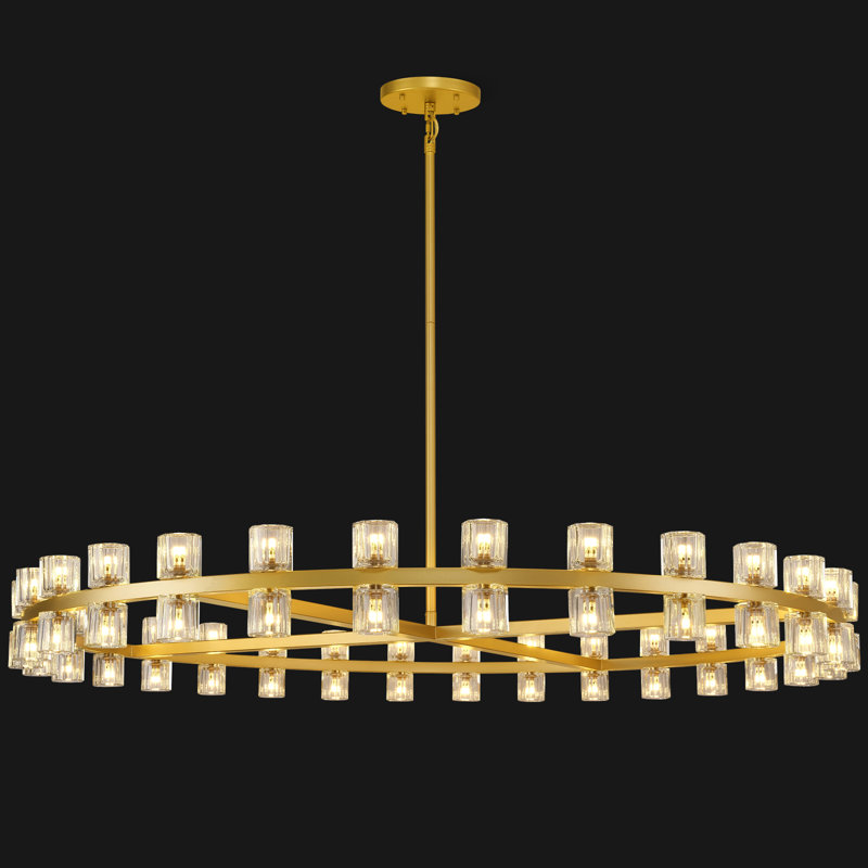 Lustre 60 lumières en cristal 60 lumières, Doré