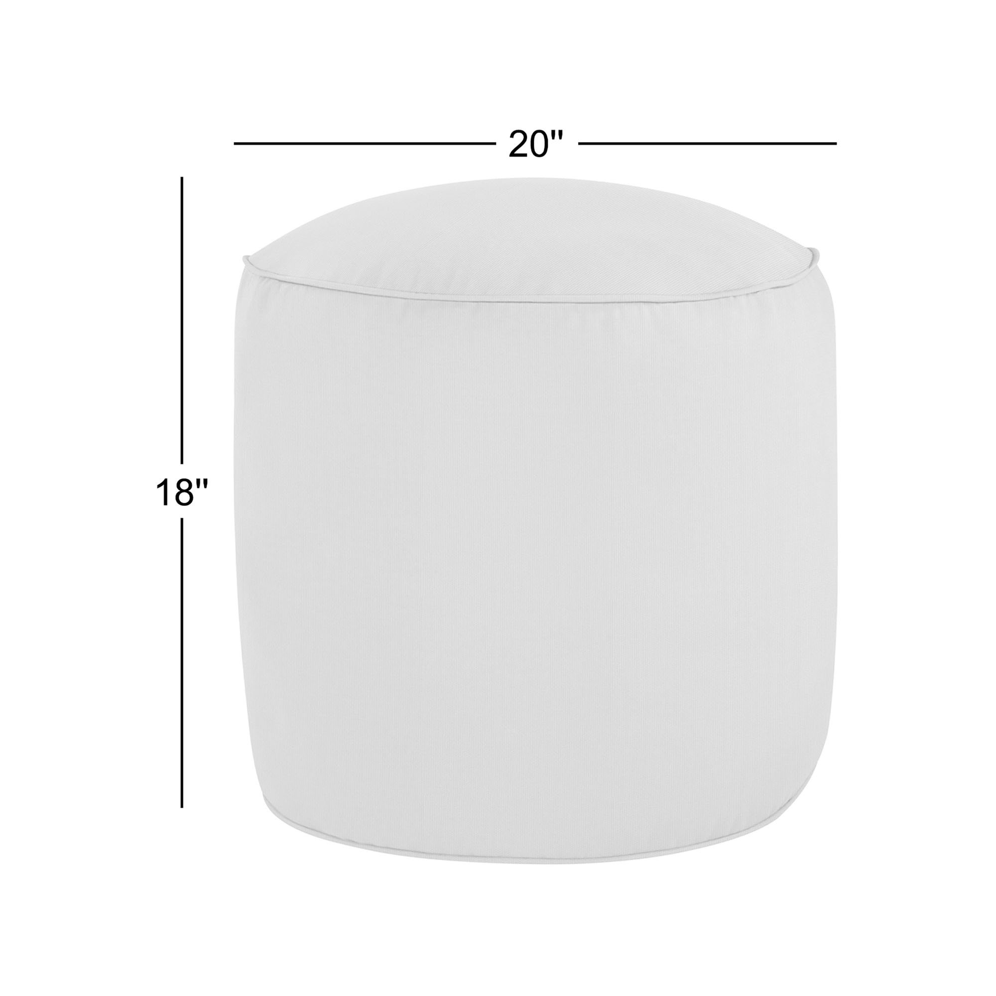 Demi Round Upholstered Outdoor Ottoman with Sunbrella® Cushion, Orange