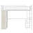 Queen, Metal Loft Bed, White Wood-Grain, Desk, Wardrobe, Storage Shelves, Space Option, Small Bedroom Built-In Storage, Assurance, Bed