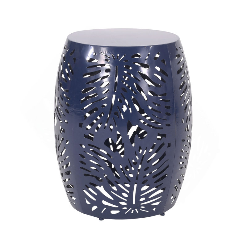 Metal End Table -Large, Navy Blue