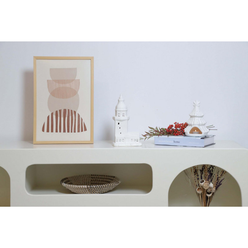 Elegant White Ceramic Decorative Object, 7.1 x 3.1 x 10.8 inches | 100% Ceramic Material | Perfect for Home Décor, Accent Pieces & Stylish Centerpieces | Enhance Your Living Room & Office Aesthetics