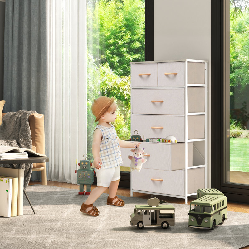 Commode 6 tiroirs Jauier, Beige