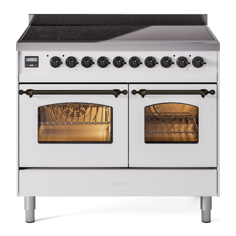 ILVE Nostalgie II 40 in Induction Range, White/Bronze