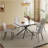 Retractable Sintered Stone Dining Table, Modern Rectangular Design, With Black Carbon Steel Legs At The Bottom, 83 Inches Suitable For 6-8 Seats (White)-917838443