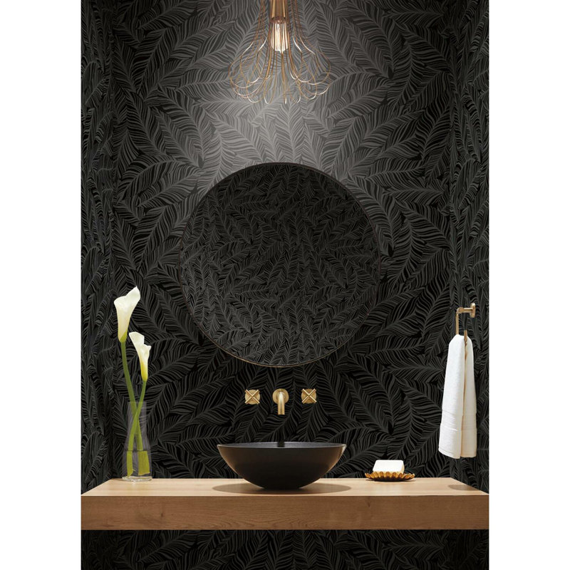 Floral Double Roll, Black