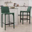Tabouret de bar H 26 po entièrement assemblé, tabouret de bar rembourré en cuir Saddle avec siège rembourré, tabouret de bar à hauteur de comptoir avec repose-pieds à structure métallique pour comptoir de bar pour îlot de cuisine, kaki-2110765623-2110896978