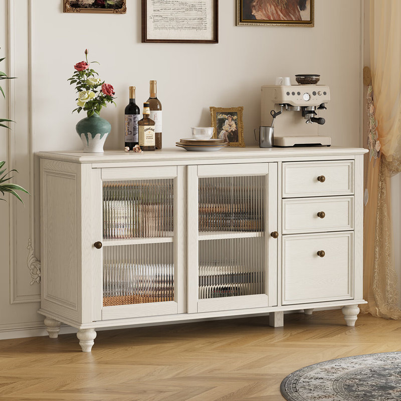 Buffet de luxe américain de style moderne et léger, H 33,4 po x l 58,6 po x P 19,4 po