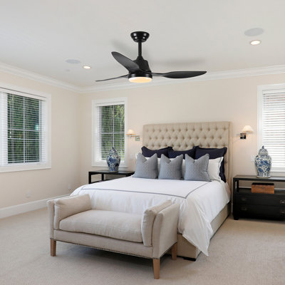Ventilateur de plafond standard à DEL à 3 pales de 42 po avec télécommande et ensemble d'éclairage pour salon