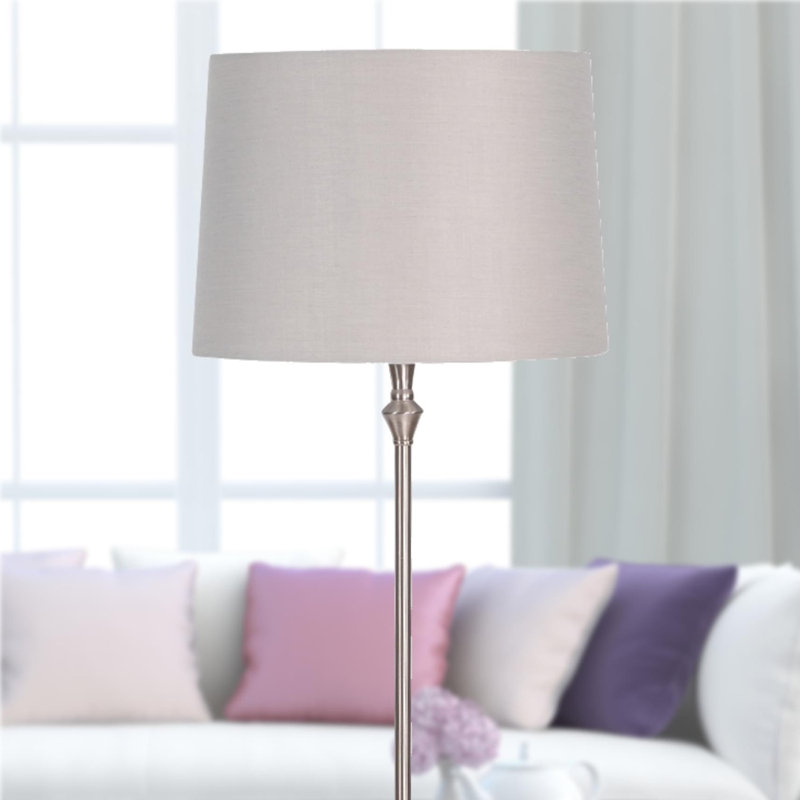 Edbert 150.6cm Traditional Floor Lamp Set, Antique Brass, Cream