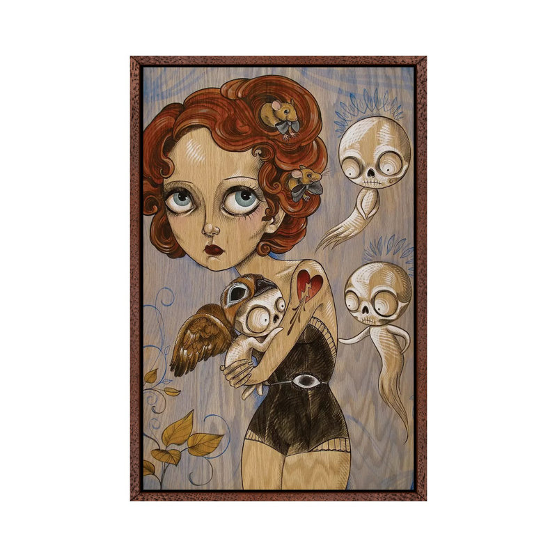 Haunts by Sandi Calistro - Painting on Canvas, Classic Brown Wood Framed, 101.6 cm H x 66.04 cm W