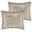 Ensemble d'édredon 8 pièces jacquard brun clair / ivoire très grand-128898506-128898509