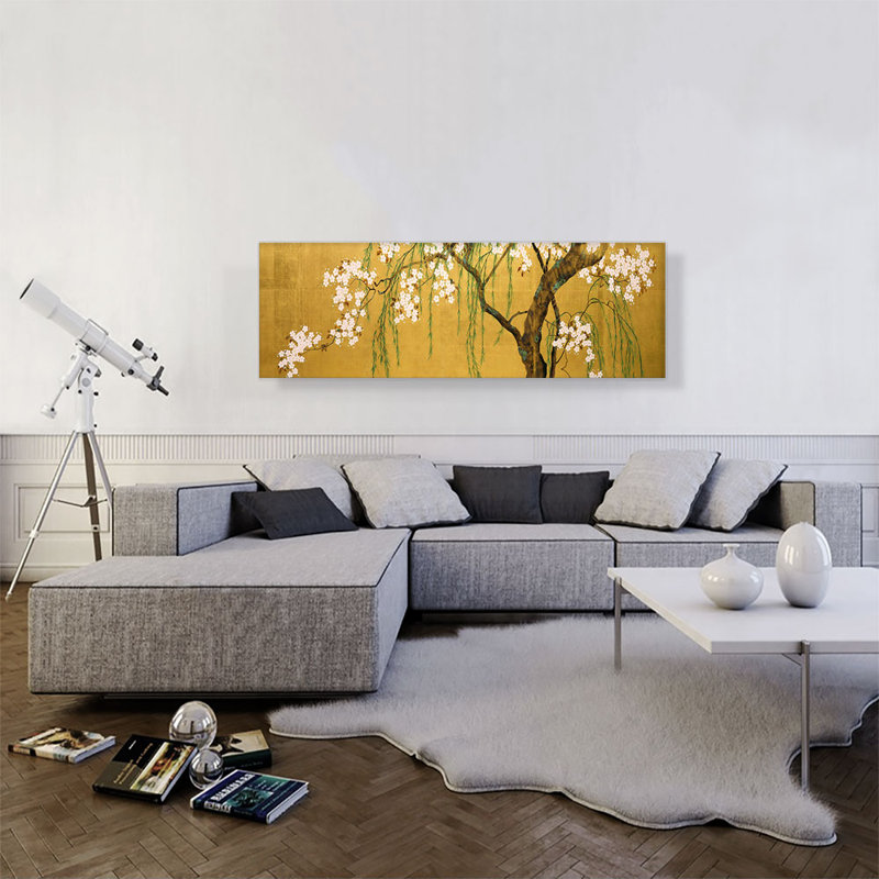 «Cherry Tree» par Sakai Hoifi - reproduction d'art sur toile panoramique, H 12 po x l 36 po x 1,5 po