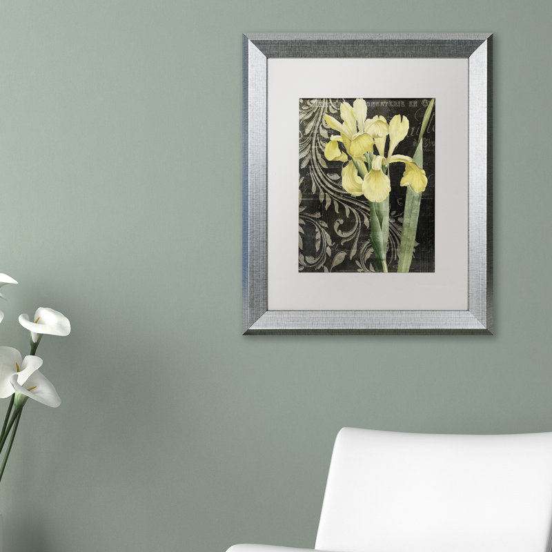 «Jadaya Ode to Yellow» par Color Bakery, impression encadrée, H 20 po x l 16 po x P 0,5 po, Blanc, Toile avec cadre brun