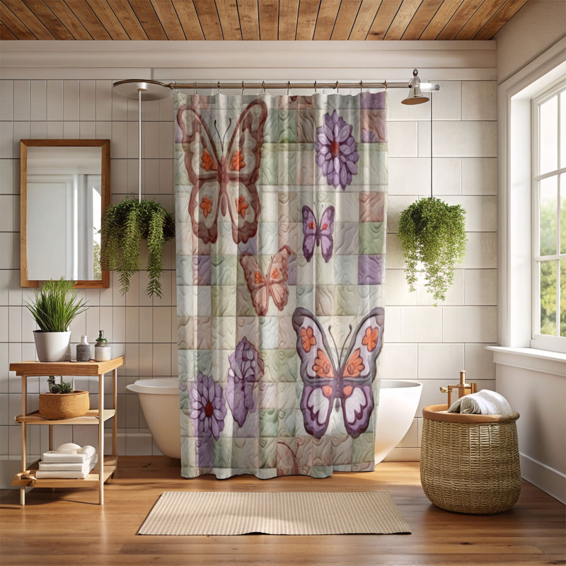 Keywanna Patchwork Shower Curtain, 74"H x 71"W