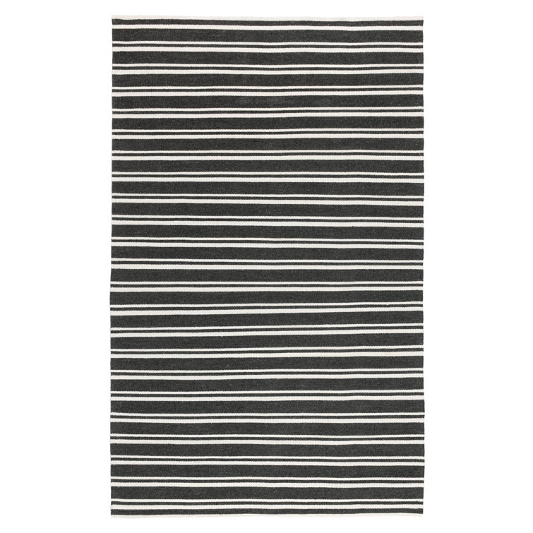 Palma 2x3 Hand Woven Performance Stripe Charcoal Fabric Rug