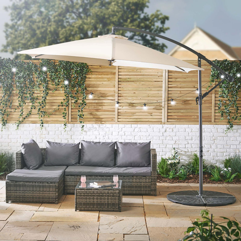 VonHaus Banana Parasol 3M Grey, Black, Ivory