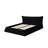 Elegant King Size Bed, Velvet Headboard & Solid Wood Metal Frame - Add A Touch Of Luxury Upholstered Bed In Black Modern Pine-891869058