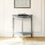 Élégante table demi-lune en chêne naturel et gris - console de rangement pour un usage quotidien