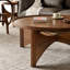 Table basse ronde en noyer noir massif