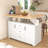 Large Kitchen Island With 2 Folding Leaves, 5 Rolling, Electrical Outlet, Dining Table, 3 Drawers, White 55.7'' Rolling Drop Leaf, Storage Spice & Towel Rack,-1989765130