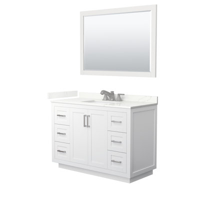 Ensemble de meuble-lavabo simple autoportant 48 po avec plateau en quartz Miranda