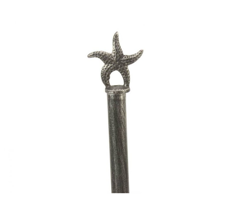 Porte-essuie-tout autoportant en fonte Starfish, Argent antique