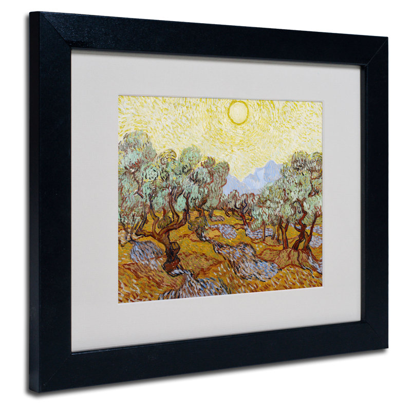 « olive trees 1889 » par vincent van gogh, reproduction d’art encadrée, H 11 po x l 14 po x P 0,5 po, Noir