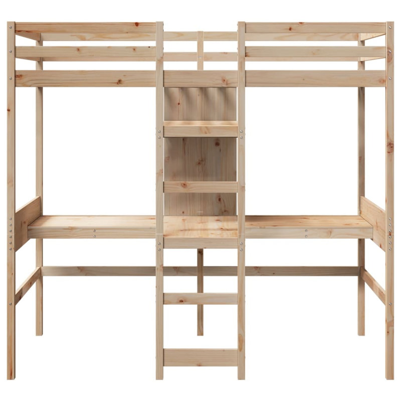 Sherbrooke High Sleepers with Trundle Included, Natural, Small Single (75 x 190 cm)