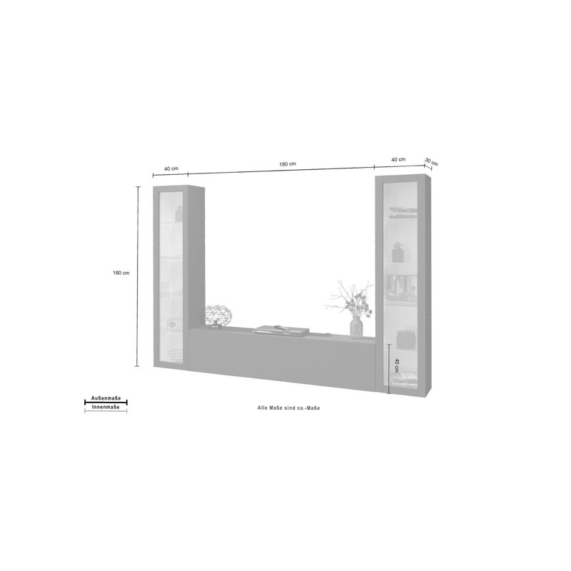 Caliopia Rectangle Accent Cabinet, Anthracite