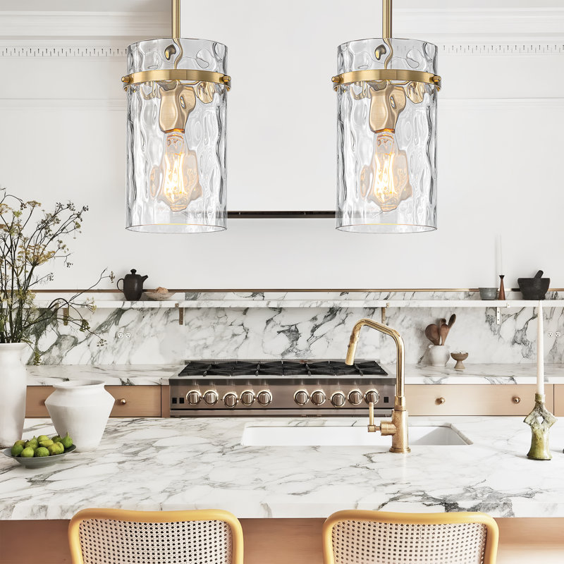 Levona 1 - Light Single Kitchen Island Pendant (Set of 2), Brass