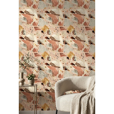 Terrazzo Wallpaper Stone Chips Marble Fragments Decorative Mural